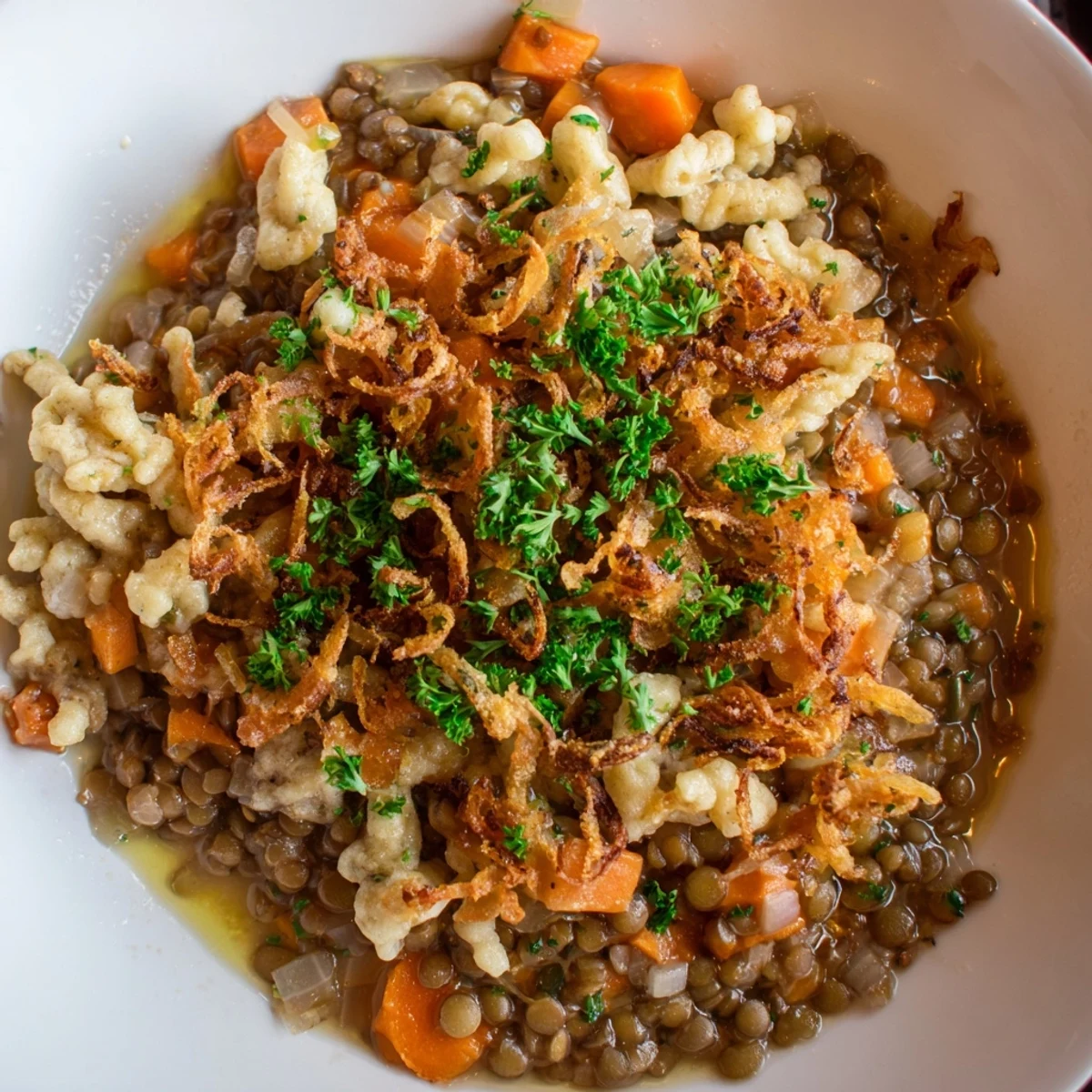 Budget Linsen Spätzle Bowl