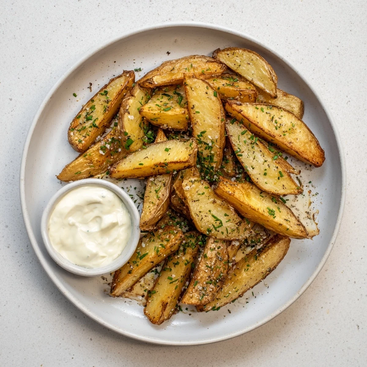 Vegetarische Kräuter Kartoffelspalten