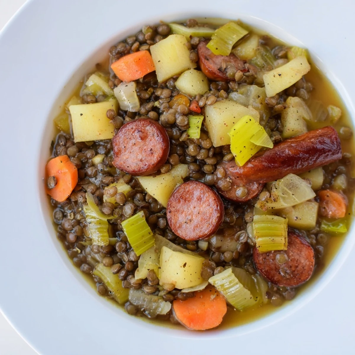 Deutsche Linseneintopf Chorizo