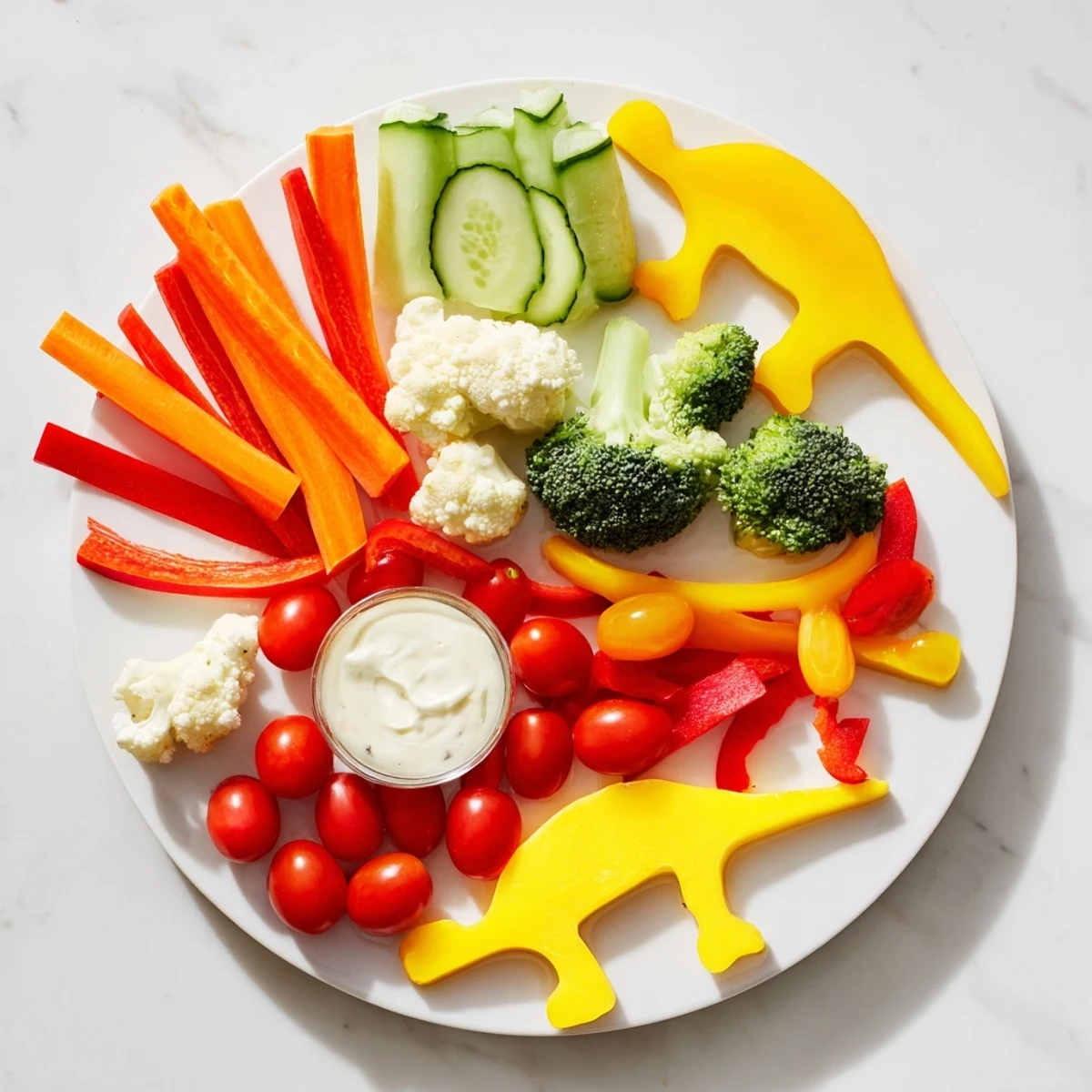 This Dino-Mite Dinosaur Fossil Crudités offers a fun and healthy snack, ready in minutes.