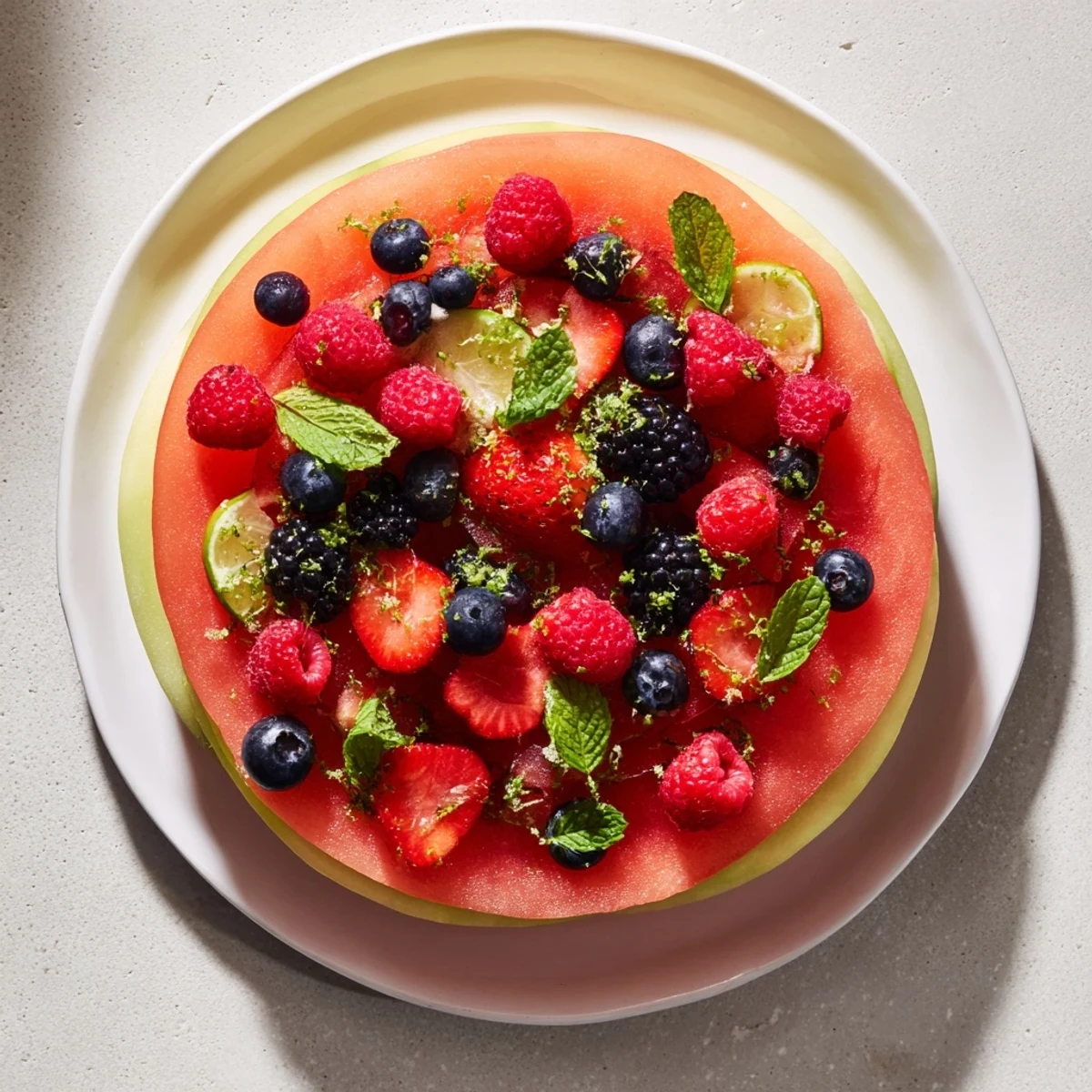 This easy fruit platter features juicy fruit arranged artfully--a healthy appetizer everyone will love
