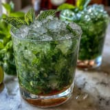 1. Kentucky Derby Mini Mint Julep Mocktails mit zerstoßenem Eis und frischer Minze, perfekt für alkoholfreie Derby Day-Feiern.
