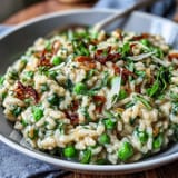 Frühlings Erbsen Minz Risotto