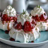 Erdbeer Pavlova mit Sahne