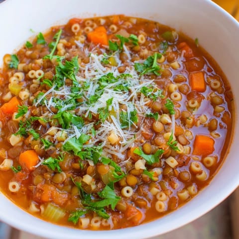Ditalini Linsen Tomatensuppe