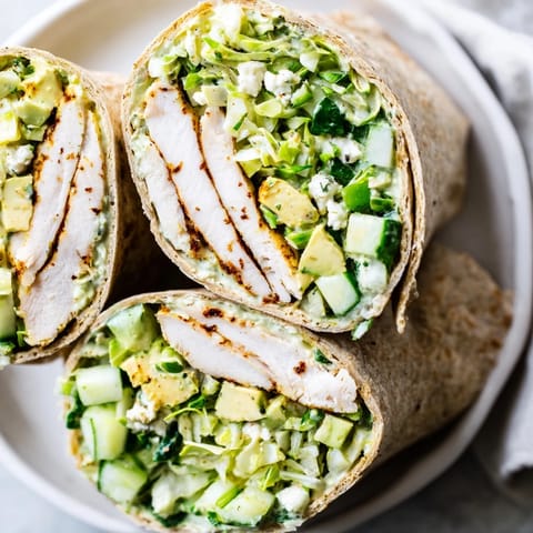 Green Goddess Chicken Wraps