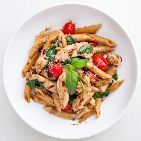 Balsamico-Glasiertes Hähnchen Pasta