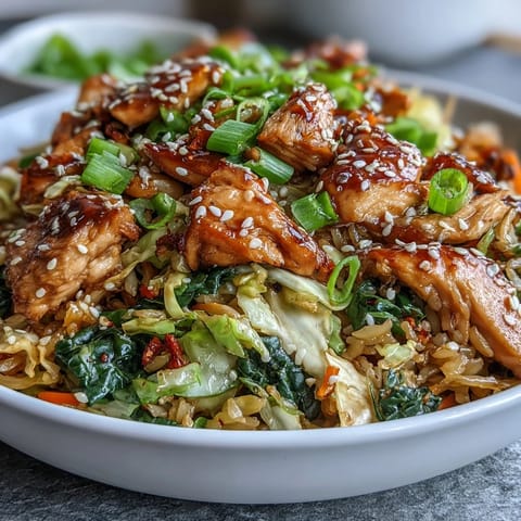 Schnelles Mittagessen: Hähnchen-Salat mit knackigen Gurken, buntem Gemüse und einem zitronigen Joghurt-Dressing auf einem grünen Teller.