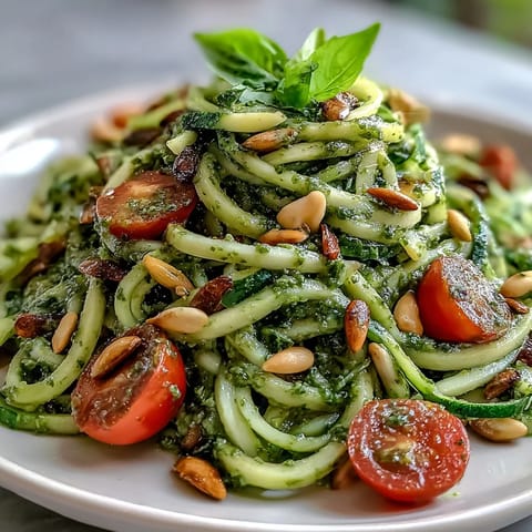Veganer Kürbiskern Pesto Zucchini