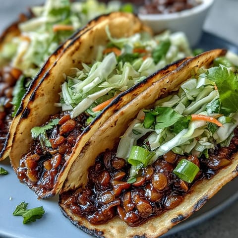 Vegan BBQ Lentil Tacos