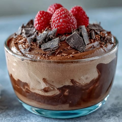 Eine cremige Schokoladen-Mousse mit Cottage Cheese, reich an Protein und ohne Reue.