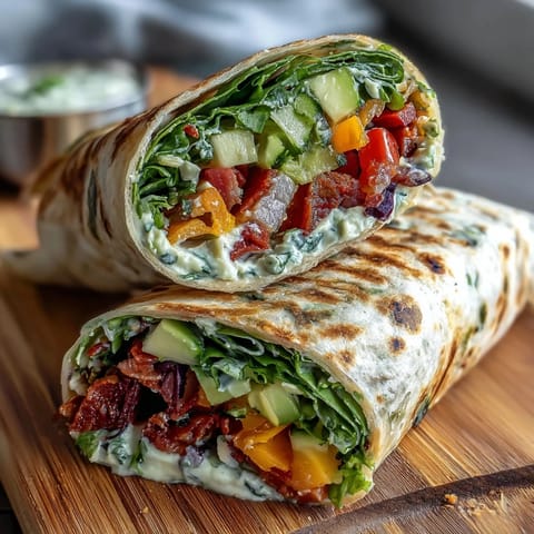 Bunte Gemüse Wraps Lunch