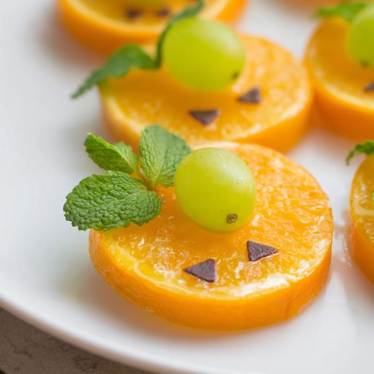 Freshly made Pumpkin Patch Orange Slices, a gluten-free and healthy Halloween dessert idea.