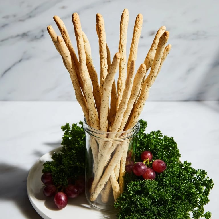 Sinnliche Vorstellung der "Vertical Forest": Aufrecht stehende Brotstangen inmitten grüner Kräuter und Früchte.