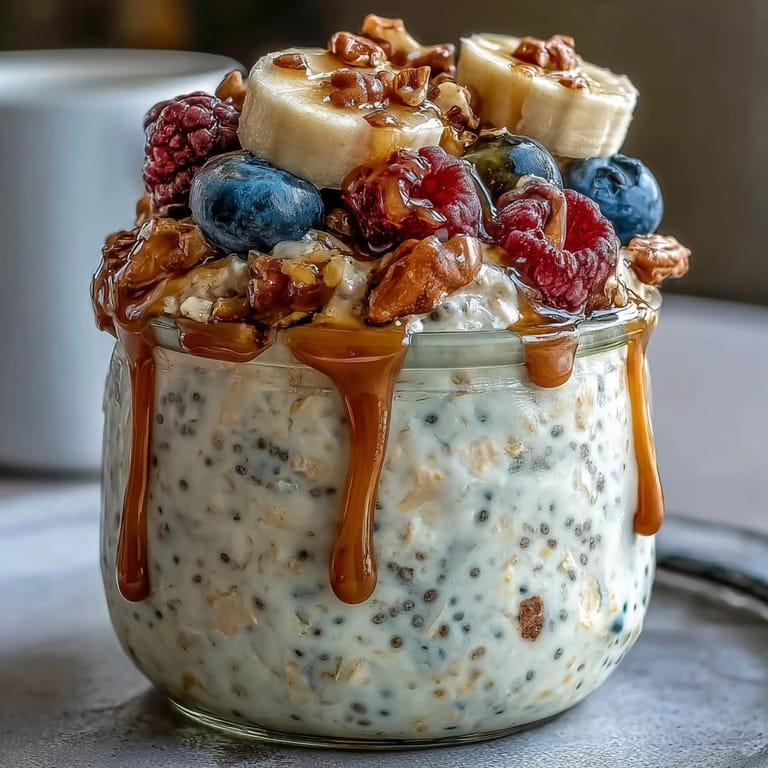 Schnelle Overnight Oats mit Chiasamen, ein nahrhaftes Frühstück für vielbeschäftigte Tage.