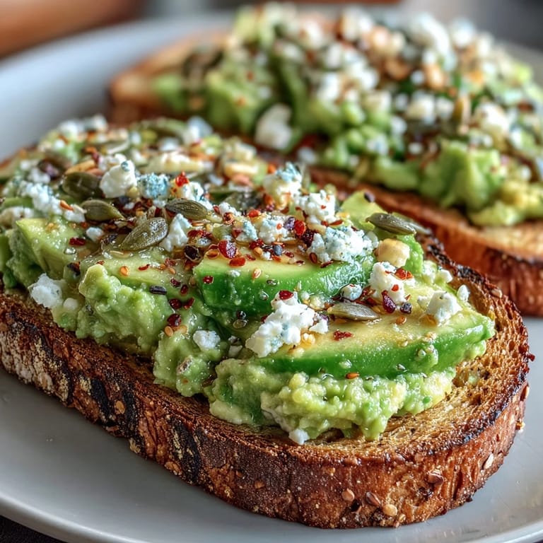 Genieße dieses Avocado Toast auf ganzkornbrot als frisches Frühstück oder leichten Snack.