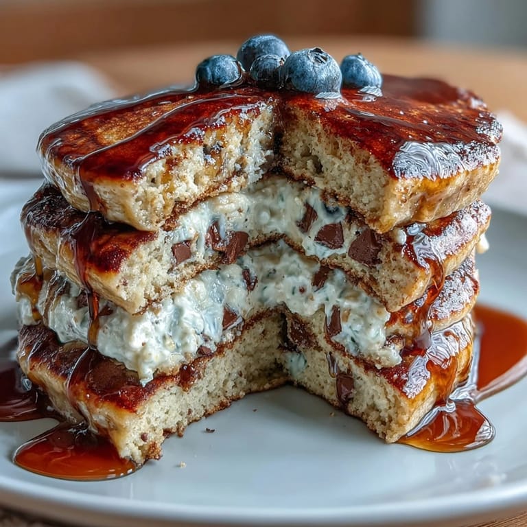 A close-up of golden-brown Protein Power Pancakes sizzling on a skillet, perfect for a hearty American breakfast.