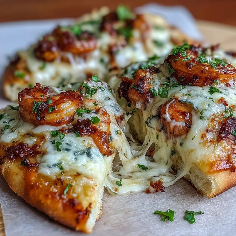 Saftiger Knoblauch-Garnelen-Fladen mit knusprigen Rändern aus dem Ofen – fertig in 25 Minuten.