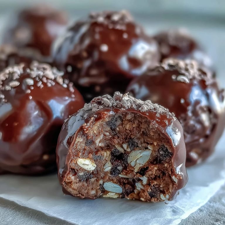 3. Decadent vegan protein balls blending chocolate, peanut butter, and oats—perfect for post-workout energy or guilt-free snacking.