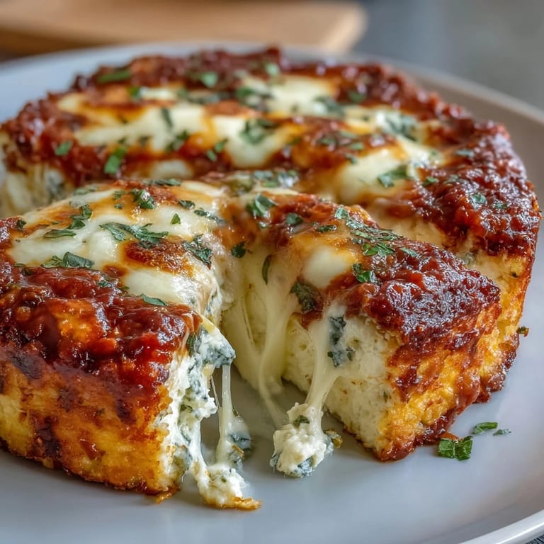 3. Käsiges Cottage Cheese-Bake mit würziger Tomatensauce, Knoblauch und Oregano – ein einfacher vegetarischer Hauptgang.