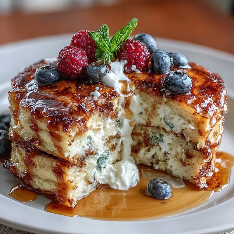 Fluffiger, protein-geladener gebackener Pfannkuchen-Bowl mit griechischem Joghurt und Bananenscheiben.
