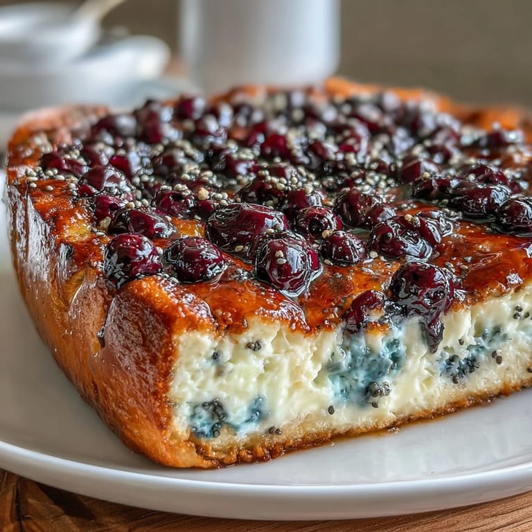 2. Dieser proteinreiche Blueberry Cottage Cheese Breakfast Bake duftet nach Zimt und ist mit frischen Blaubeeren bestückt.  