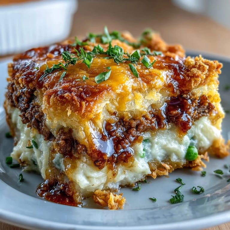 3. Cremige Funeral Potatoes treffen auf klassische Shepherds Pie-Füllung – perfekt für gemütliche Familienessen oder festliche Anlässe.