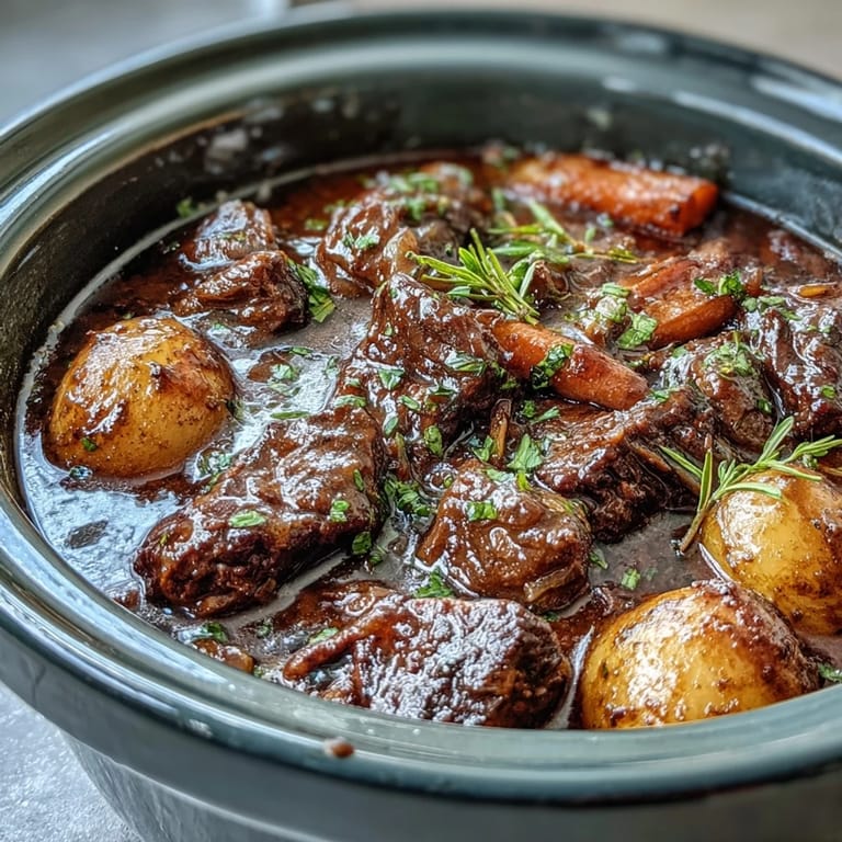 Wärmender Rindereintopf mit Wurzelgemüse, perfekt für kalte Abende mit reichhaltigem, herzhaftem Geschmack.