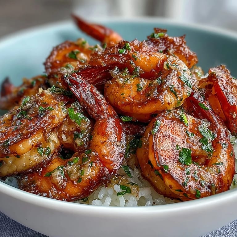 2. Gesunde Garnelen-Bowl mit aromatischem Knoblauch und Zitronen-Note, garniert mit Avocado, Tomaten und Gurke für einen frischen Genuss.