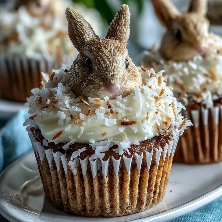 Kokos-Bunny-Tail-Ostereier-Cupcakes mit Marshmallows: Süße Cupcakes mit Kokosflocken und Marshmallows als Hasenschwänze – perfekt für Osterfeiern und Spaß für Groß und Klein.